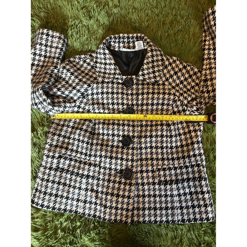 Kim Rogers Jacket Women 8P Black White Houndstooth Button Front Blazer Petite - Picture 4 of 12
